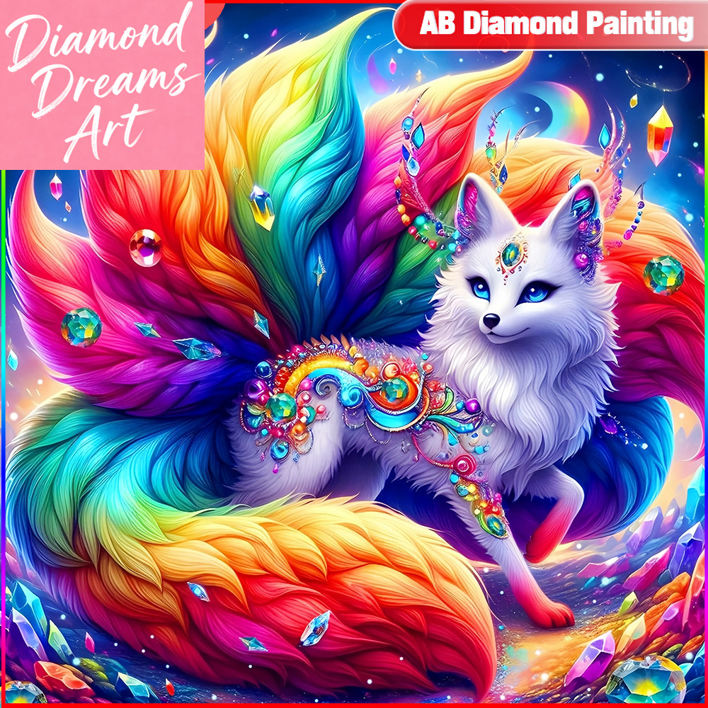 Embroidery Gift Ideas - Frameless, Diamond Embroidery Fox 5D DIY