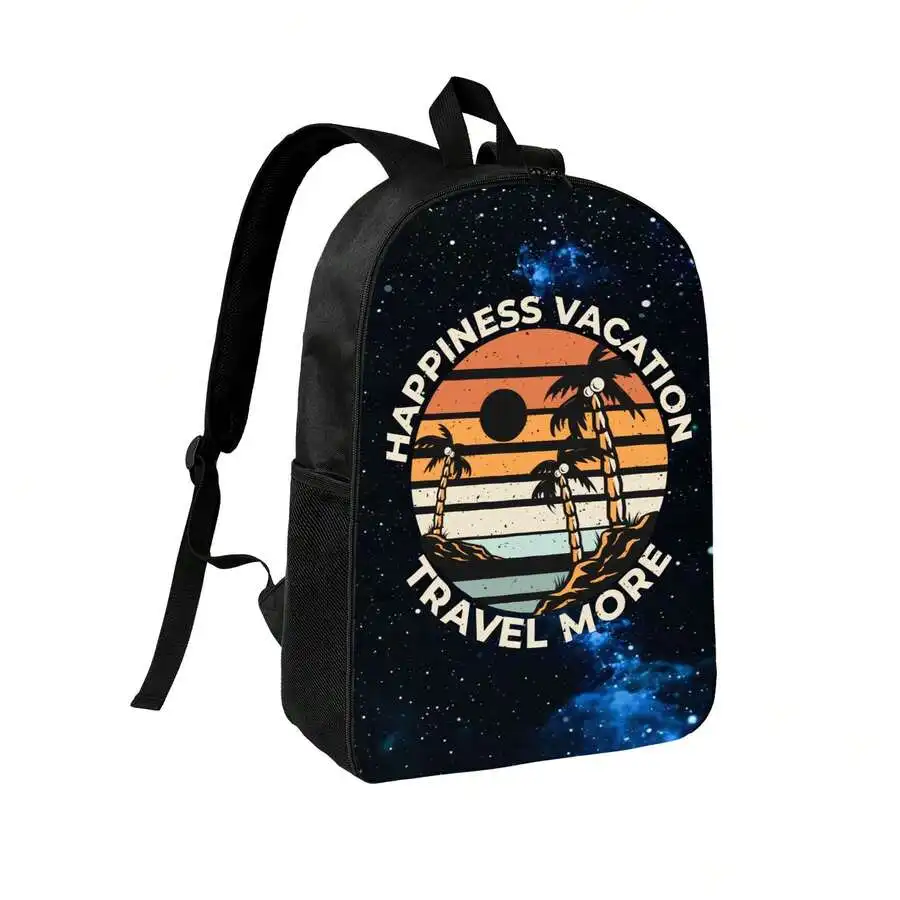 Embroidery Bag - Happiness Vacation Travel More Backpack Men