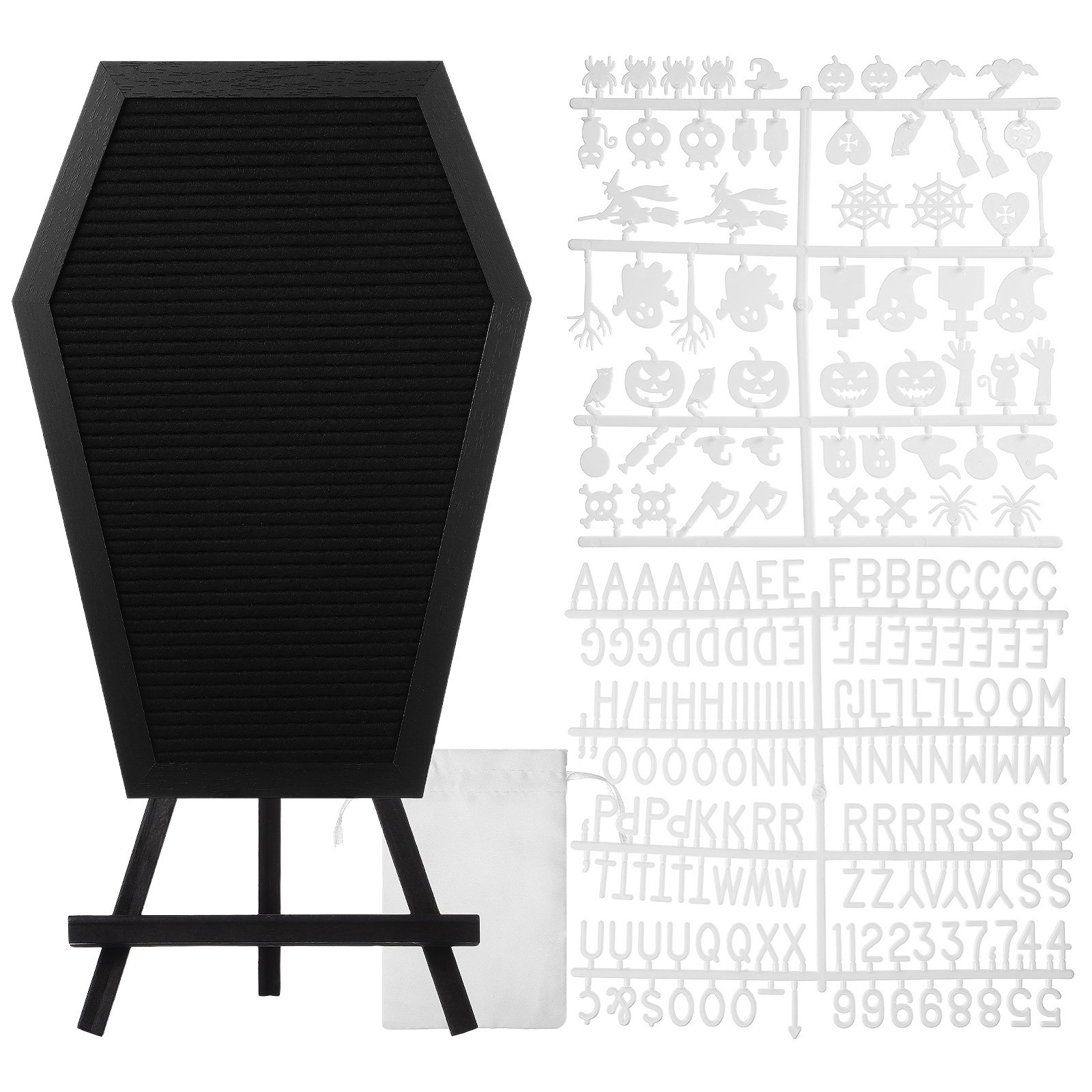 Frame Display Wood - 1Set Coffin Decor Halloween Letter Board