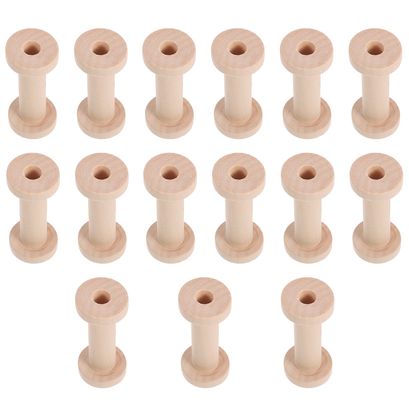 Embroidery Thread Yarn - 15Pcs Vintage Wooden Spools Empty Thread