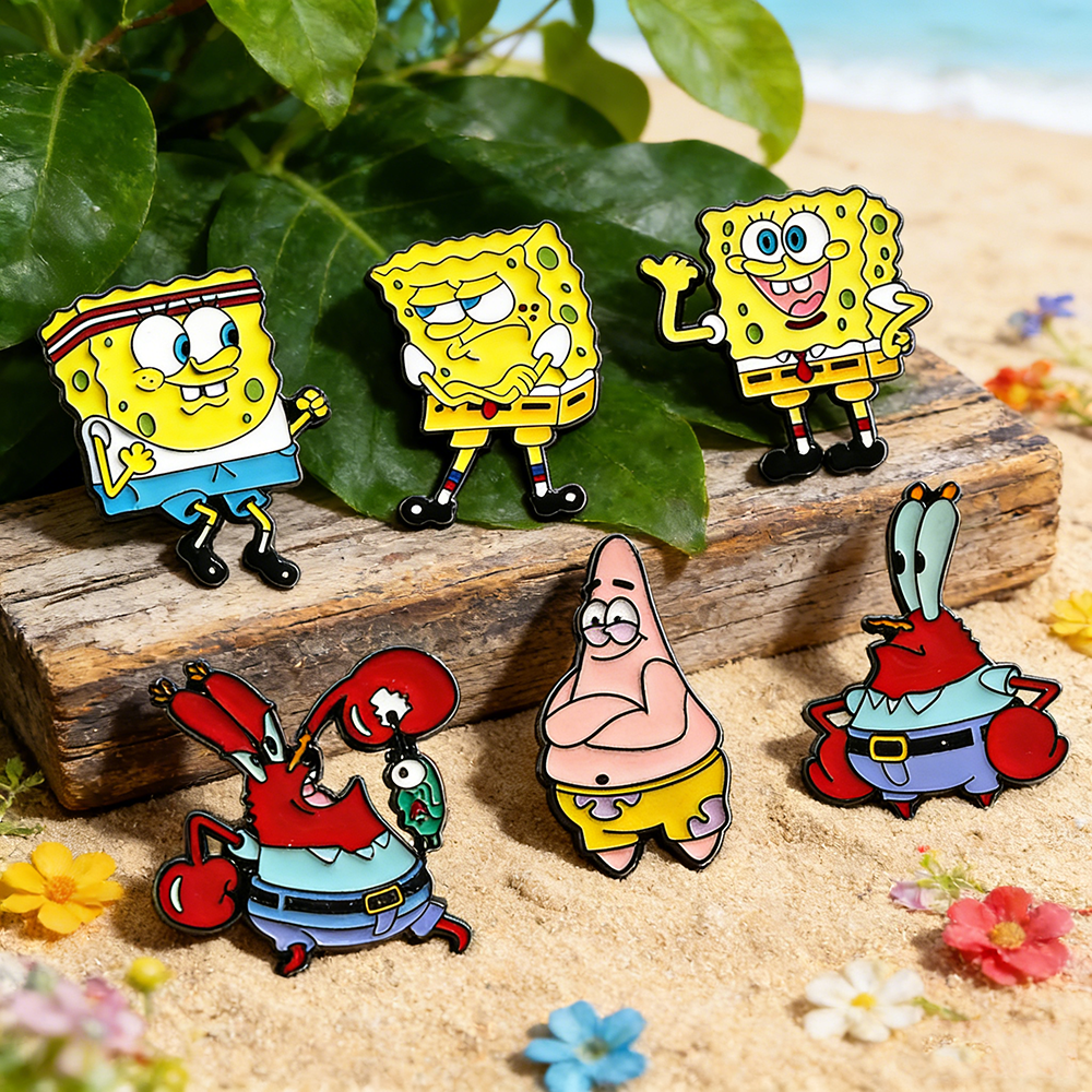 Embroidery Tulle - 6 Pcs SpongeBob SquarePants Anime Cartoon