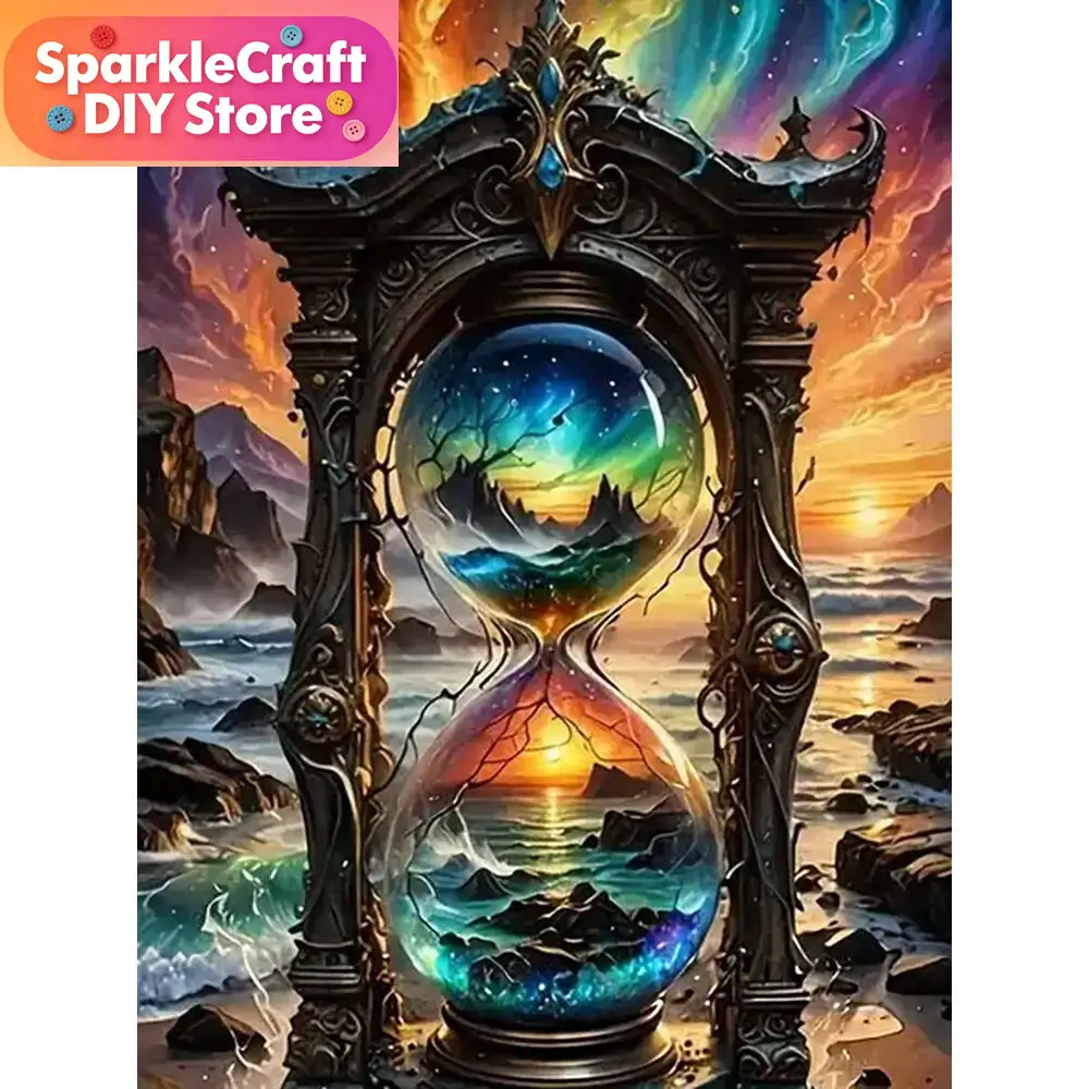 Embroidery Gift Ideas - 1PC frameless Diamond Painting Hourglass Landscape