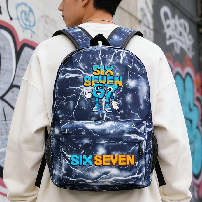 Embroidery Gold - Six Seven Backpack Italian Brainrot Graphic