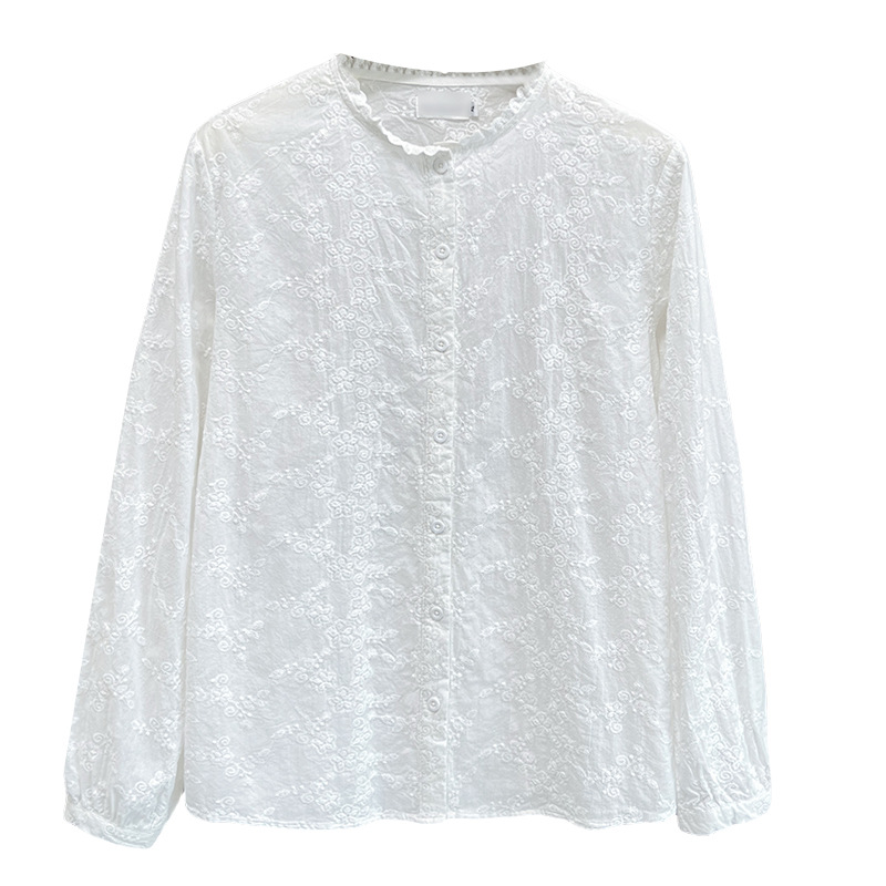 Embroidery Cotton Shirt - Plus Size Women's Blouses 2025 Autumn