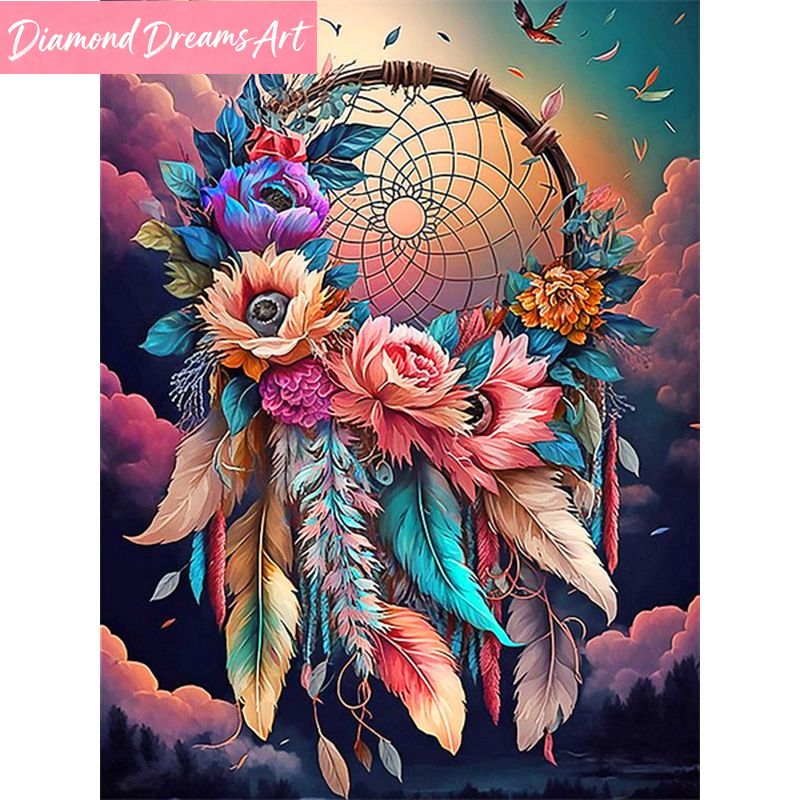 Embroidery Gift Ideas - Frameless, Diamond Painting Dream Catcher Butterfly
