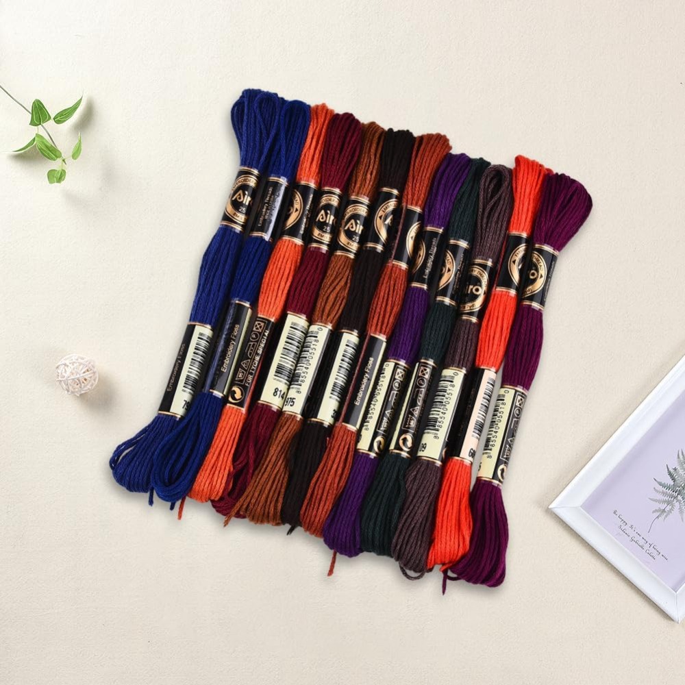 12 Skeins 6 Strands Hand Varie – обзор и цена Embroidery Thread Yarn