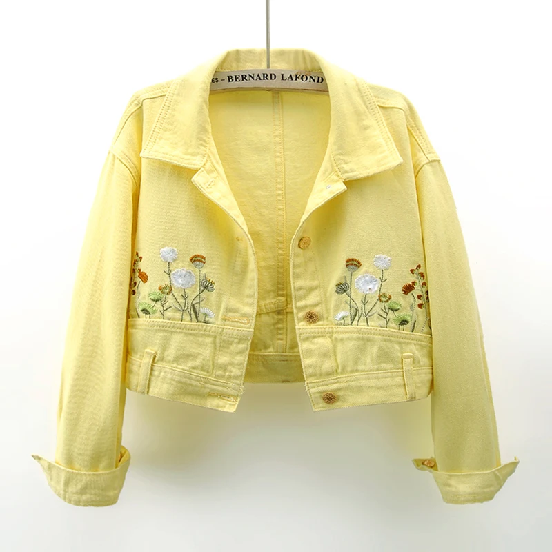 Fashion Yellow Denim Jacket Wo – обзор и цена Embroidery Yellow