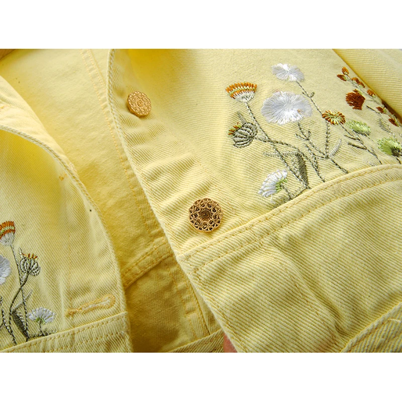 Fashion Yellow Denim Jacket Wo – обзор и цена Embroidery Yellow