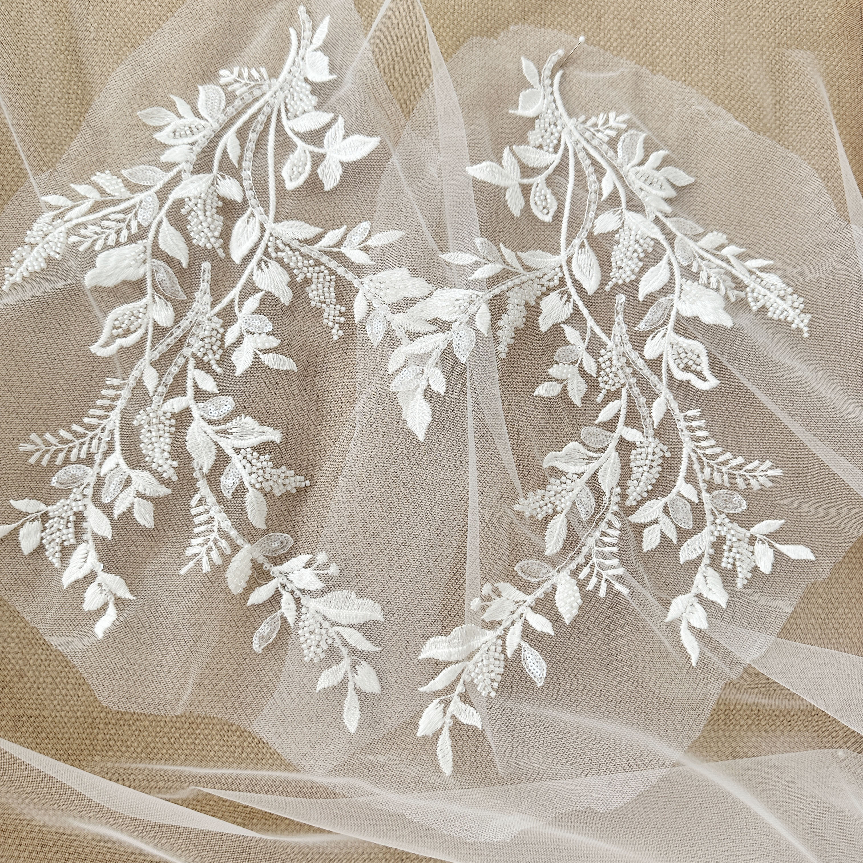 1 Pair 3D Beaded Cotton Floral – обзор и цена Embroidery Veil