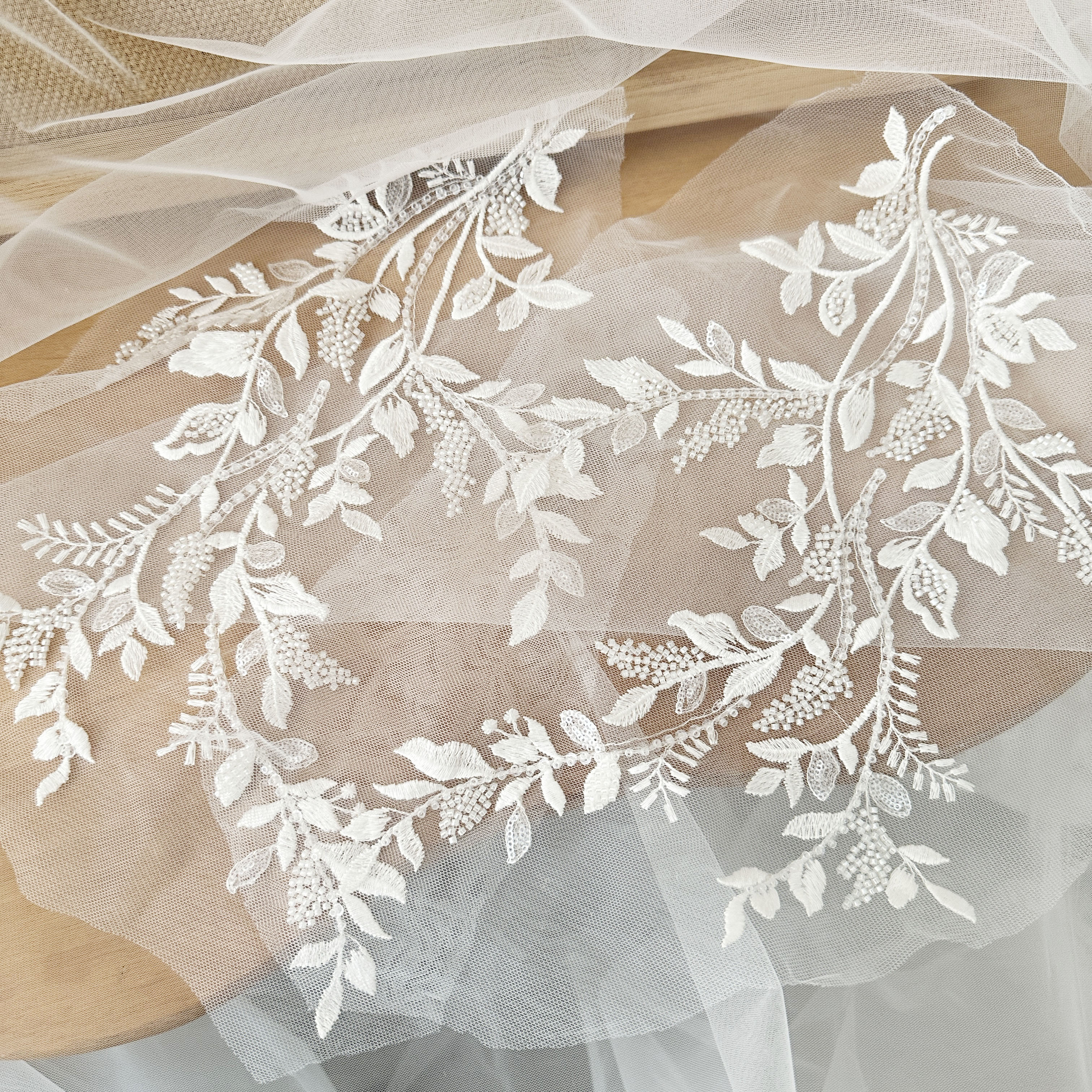 1 Pair 3D Beaded Cotton Floral – обзор и цена Embroidery Veil