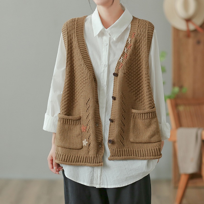 Vintage Sweater Vests Women El – обзор и цена Embroidery Thread Yarn