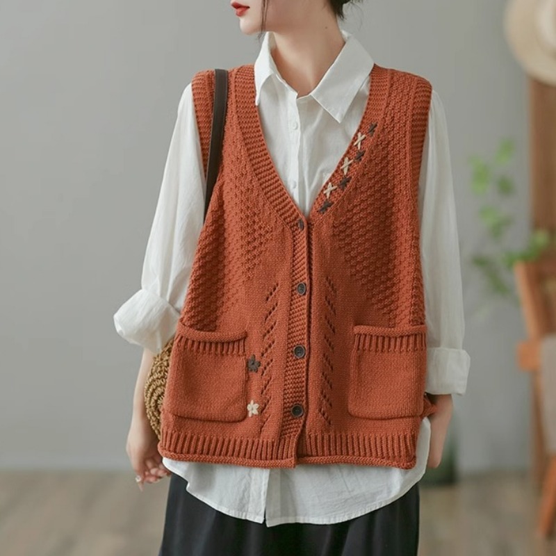 Vintage Sweater Vests Women El – обзор и цена Embroidery Thread Yarn