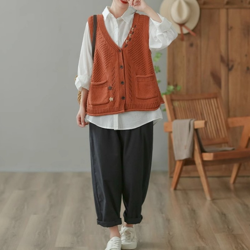 Vintage Sweater Vests Women El – обзор и цена Embroidery Thread Yarn