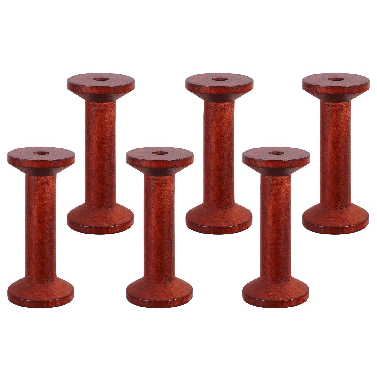 6Pcs Smooth Wood Thread Spools – обзор и цена Embroidery Thread Yarn