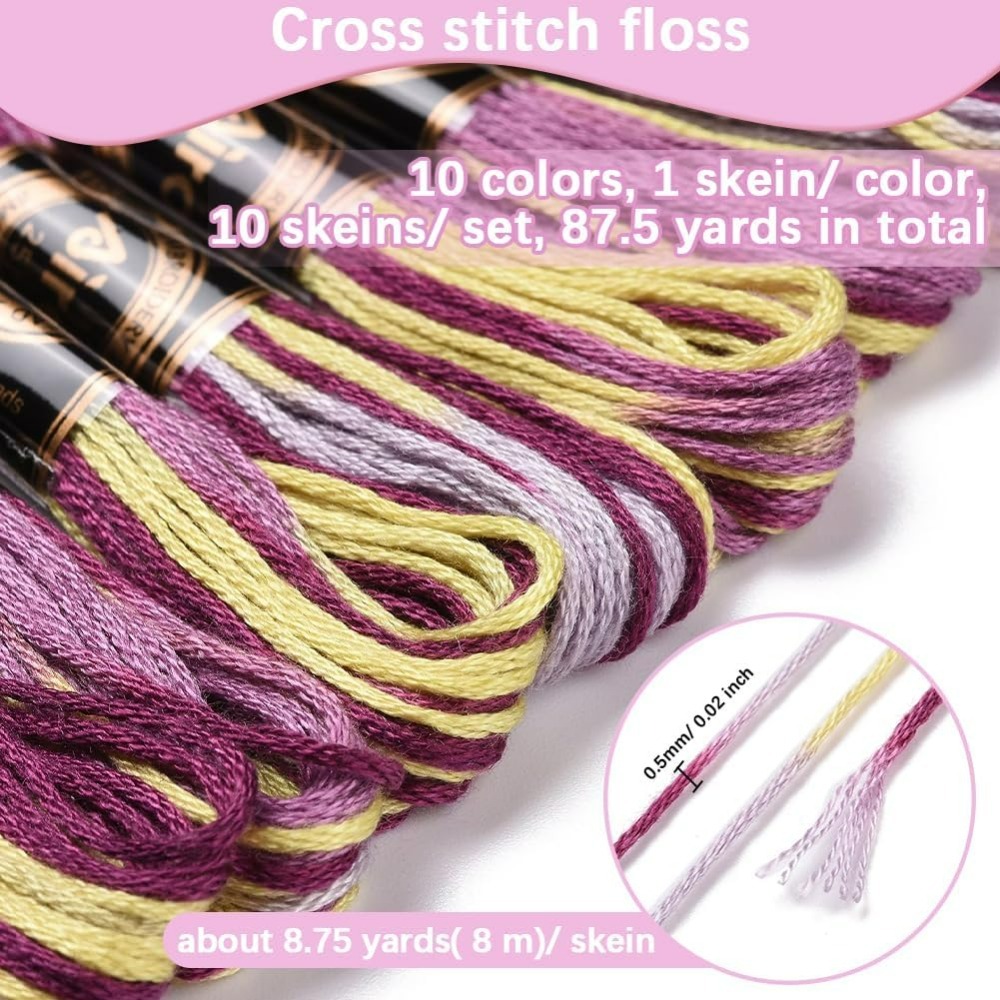 6 Strands Purple Variegated Em – обзор и цена Embroidery Thread