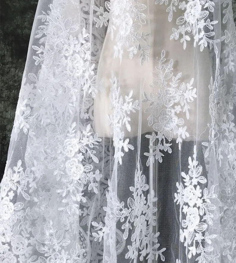 White Vintage Flower Embroider – обзор и цена Embroidery Veil