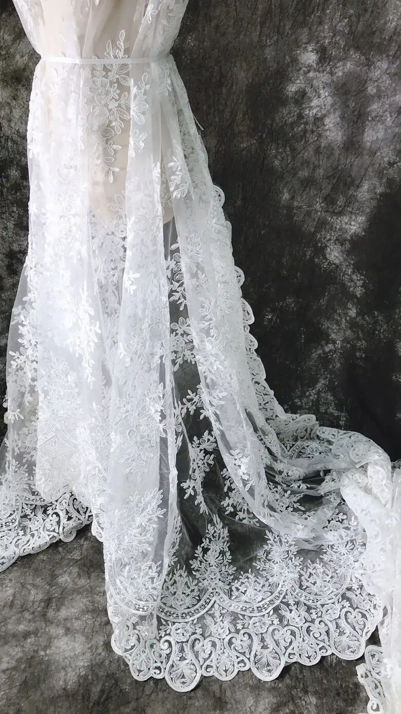 White Vintage Flower Embroider – обзор и цена Embroidery Veil