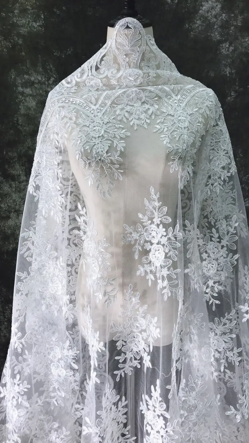 White Vintage Flower Embroider – обзор и цена Embroidery Veil