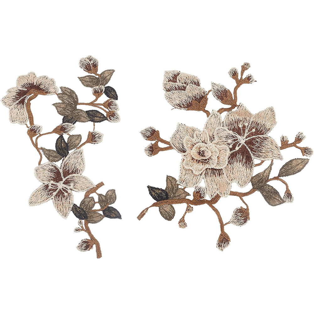 1 Pair Brown Pink Flower Embro – обзор и цена Embroidery Veil