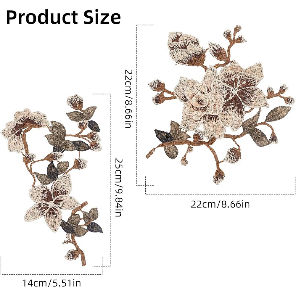 1 Pair Brown Pink Flower Embro – обзор и цена Embroidery Veil