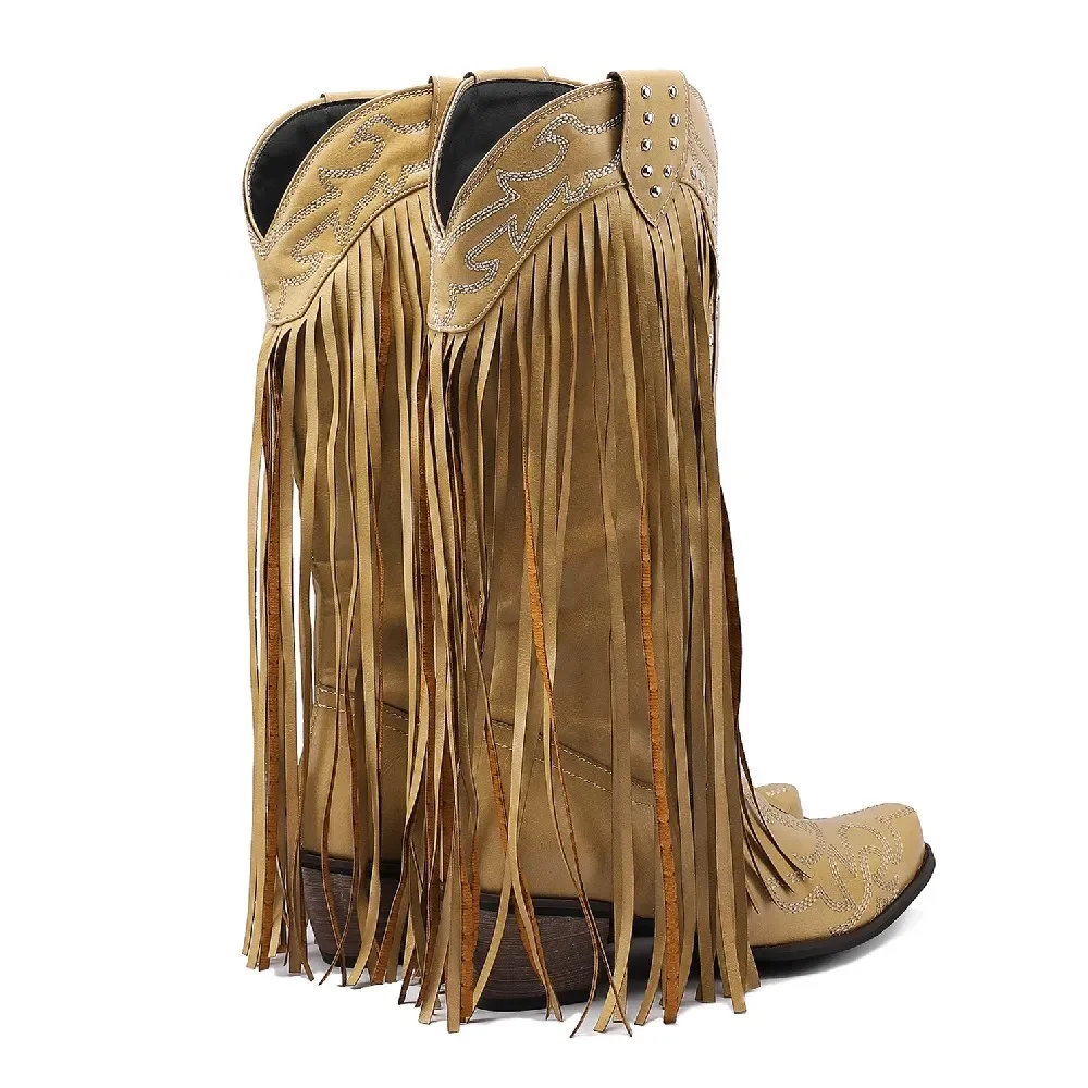 Fringe Rivet Western Women Mid – обзор и цена Embroidery Yellow