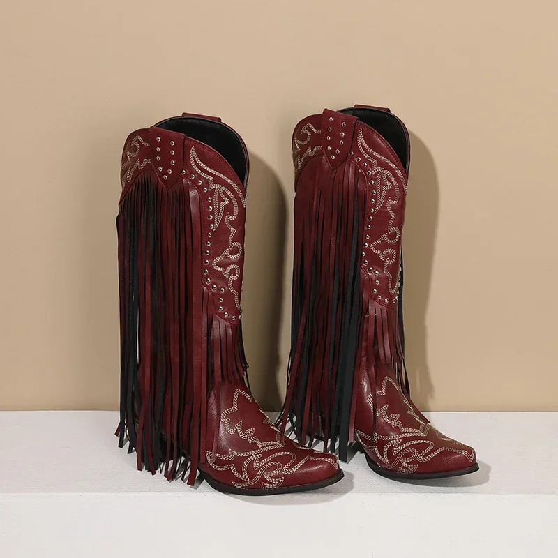 Fringe Rivet Western Women Mid – обзор и цена Embroidery Yellow
