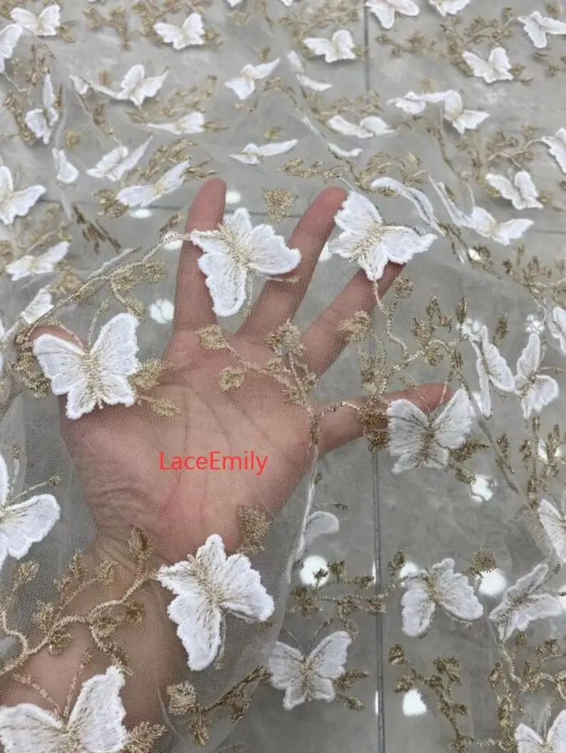 3D Butterfly Lace Fabric Butte – обзор и цена Embroidery Veil