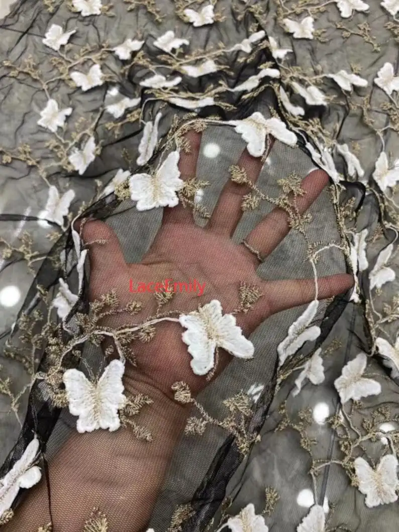 3D Butterfly Lace Fabric Butte – обзор и цена Embroidery Veil