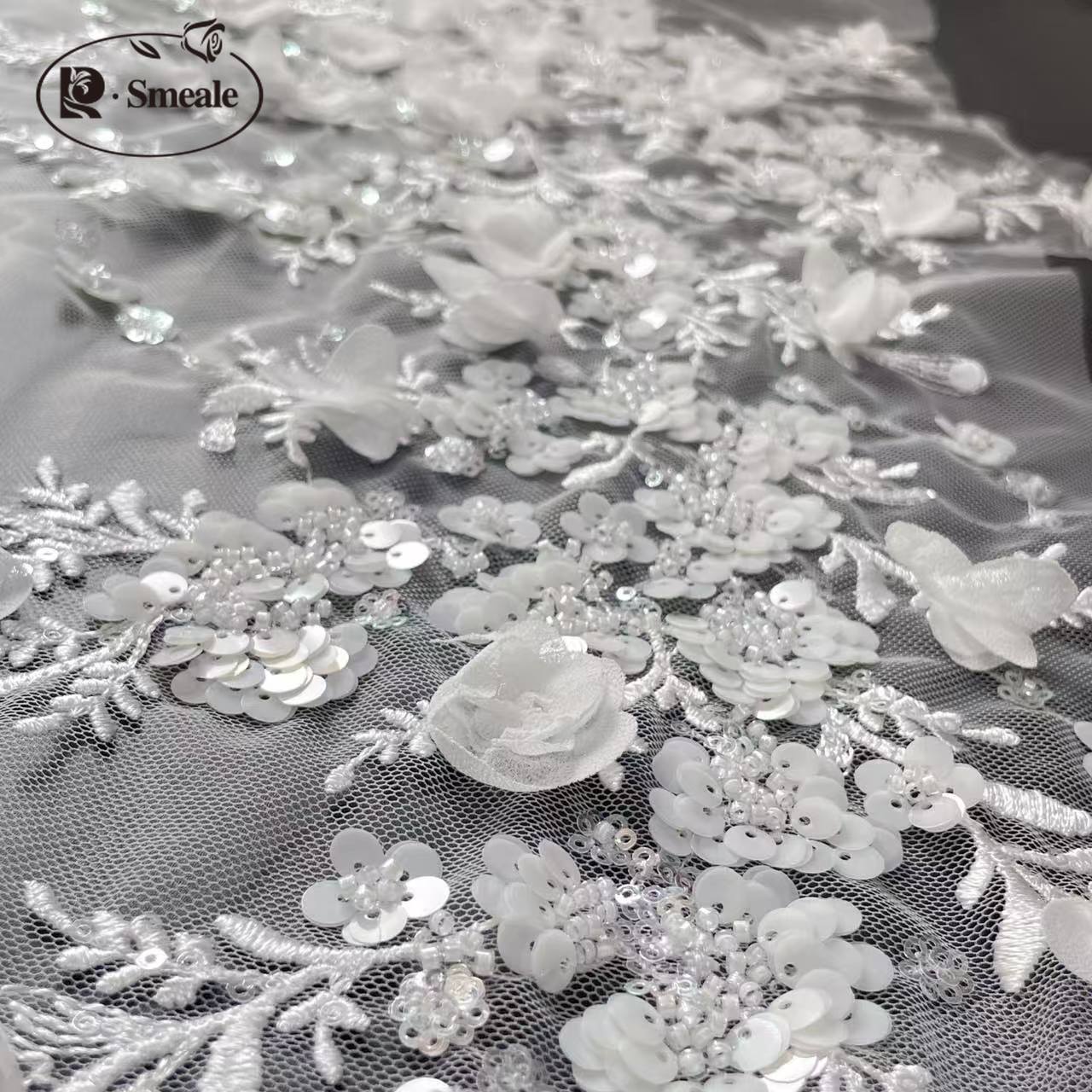 3D Flower Beaded Lace Applique – обзор и цена Embroidery Veil