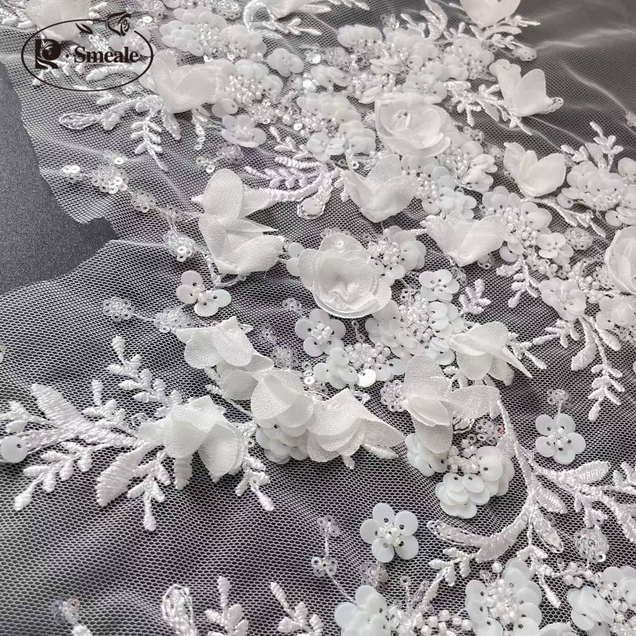 3D Flower Beaded Lace Applique – обзор и цена Embroidery Veil