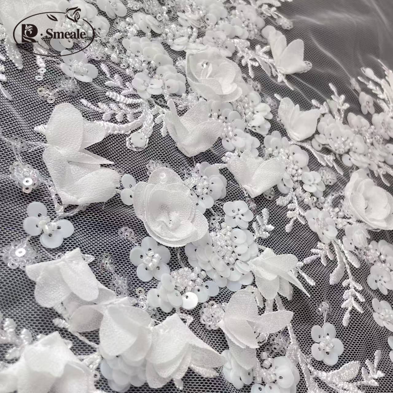 3D Flower Beaded Lace Applique – обзор и цена Embroidery Veil