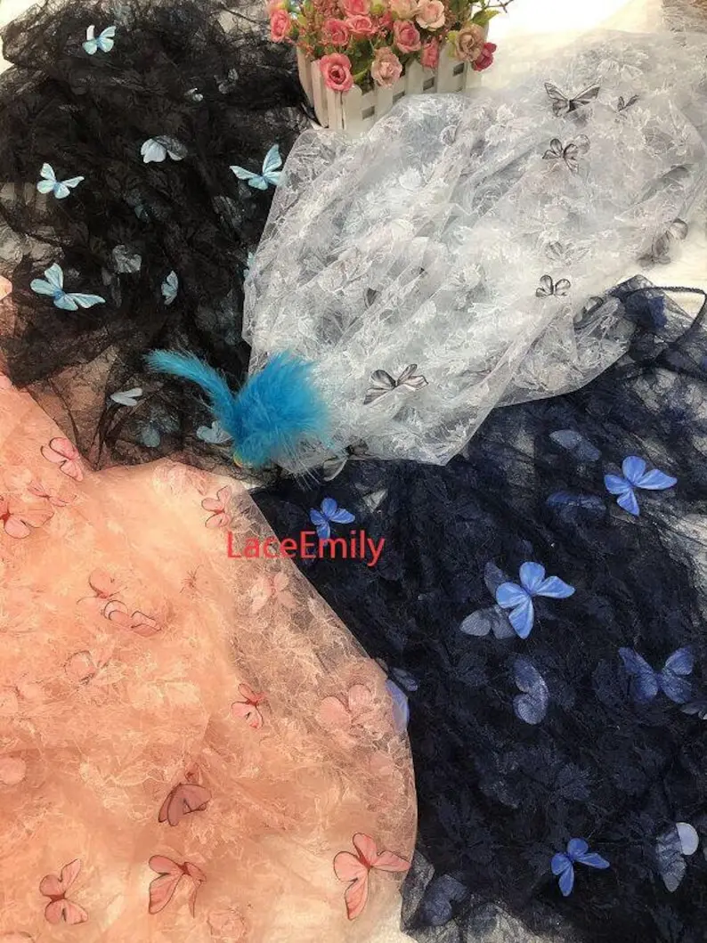 4 Colors 3D butterfly embroide – обзор и цена Embroidery Veil
