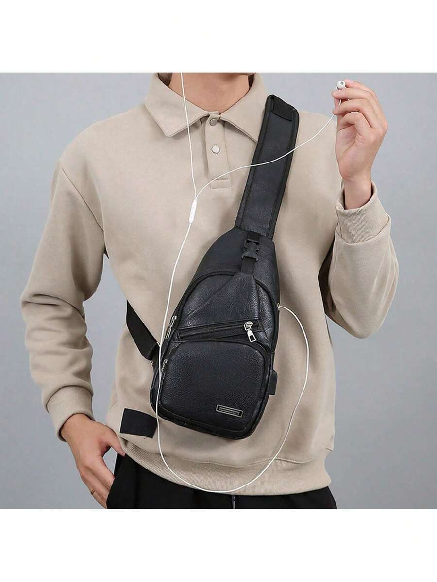 Mens PU Leather Sling Bag With – обзор и цена Embroidery Bag