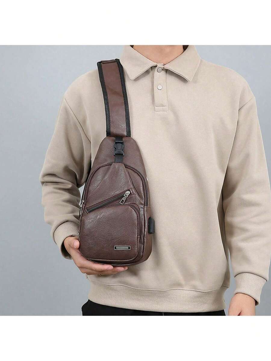 Mens PU Leather Sling Bag With – обзор и цена Embroidery Bag