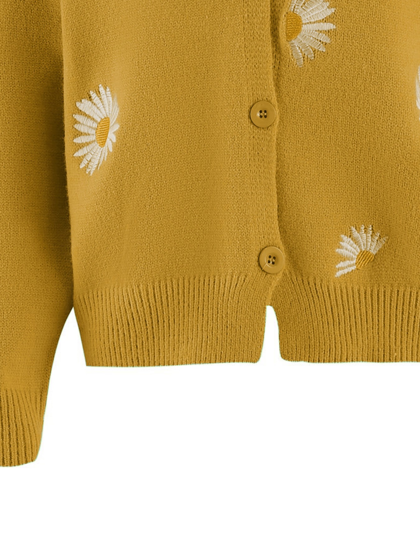 Women's Mustard Yellow Daisy E – обзор и цена Embroidery Yellow