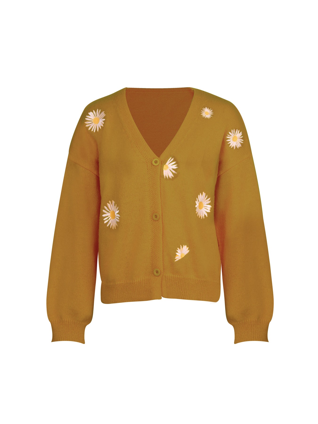 Women's Mustard Yellow Daisy E – обзор и цена Embroidery Yellow