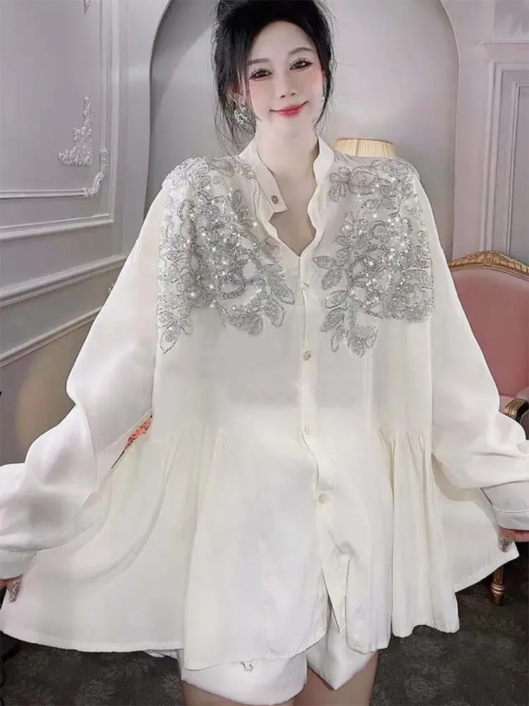 Transparent Flowers Embroidery – обзор и цена Embroidery Cotton Shirt