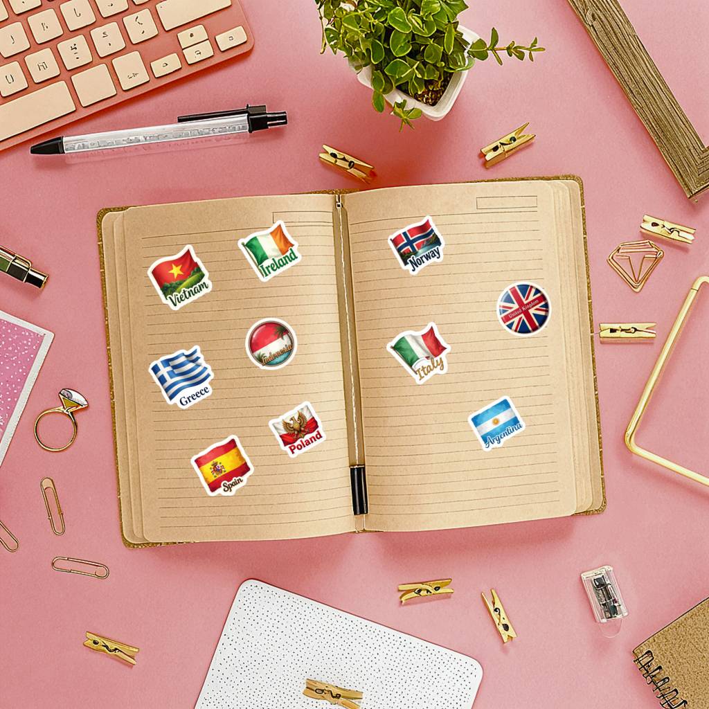 35pcs Country Flag Stickers Wa – обзор и цена Embroidery World