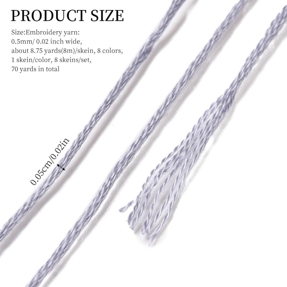8 Skeins 70 Yards Grey Friends – обзор и цена Embroidery Thread Yarn