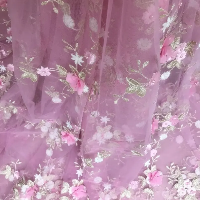 7 colors 3D chiffon flowers go – обзор и цена Embroidery Veil