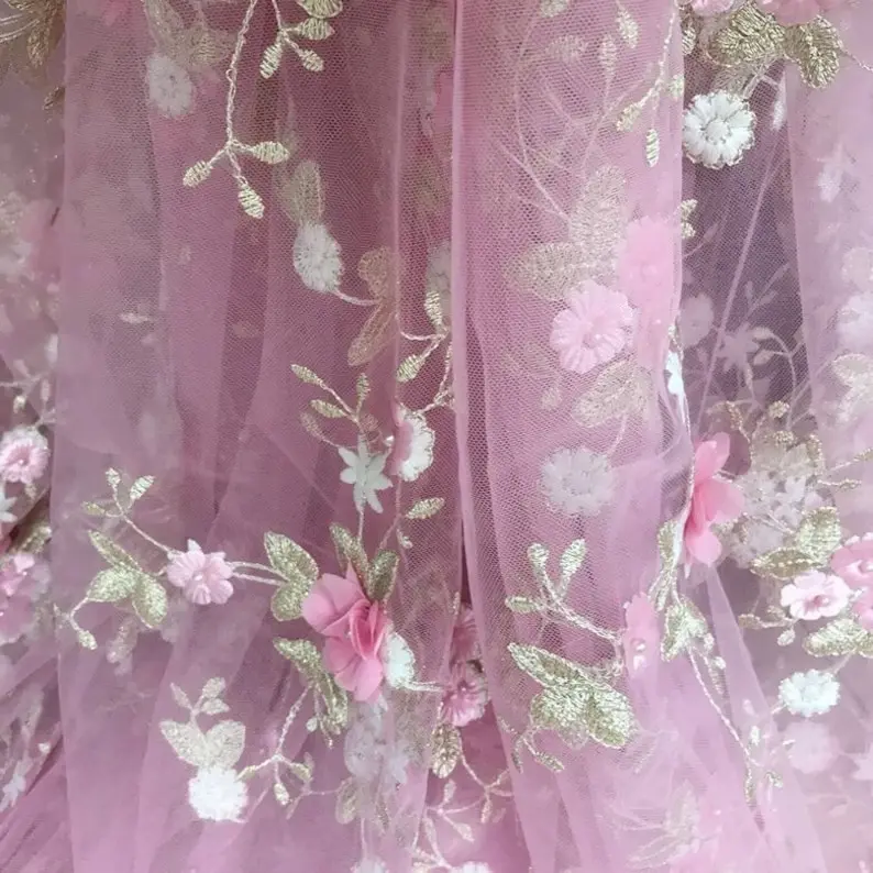 7 colors 3D chiffon flowers go – обзор и цена Embroidery Veil