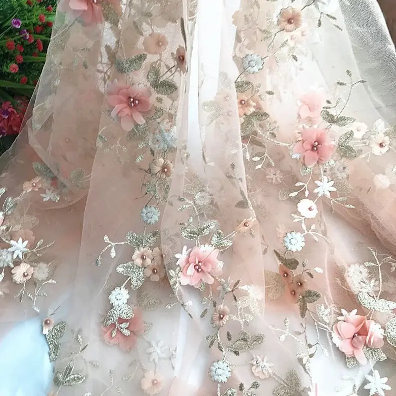 7 colors 3D chiffon flowers go – обзор и цена Embroidery Veil