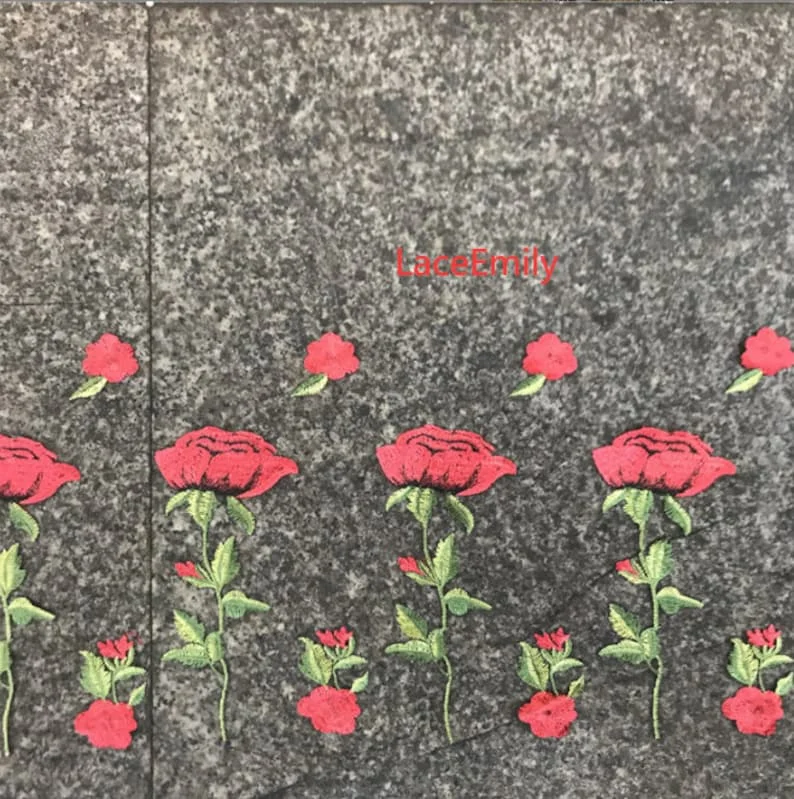 Red Rose Lace Fabric flower em – обзор и цена Embroidery Veil