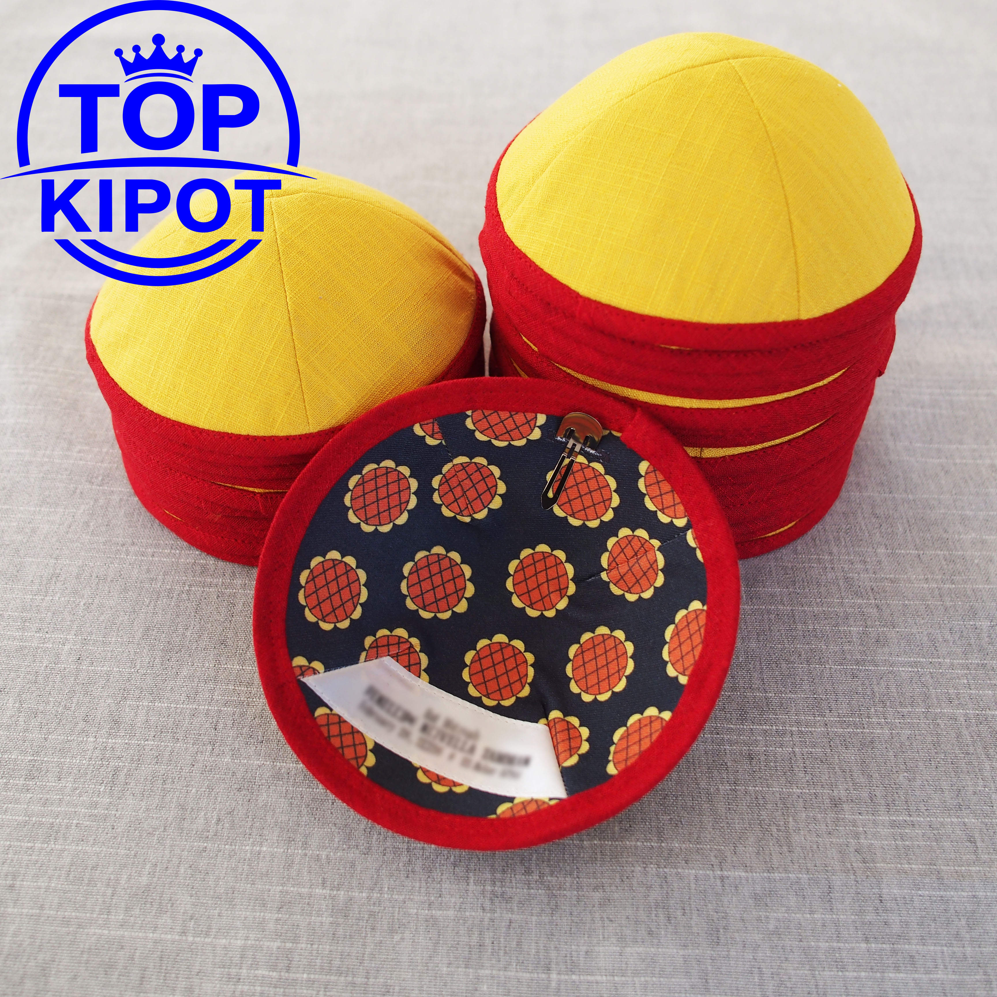 Yellow linen kippah without em – обзор и цена Embroidery Yellow