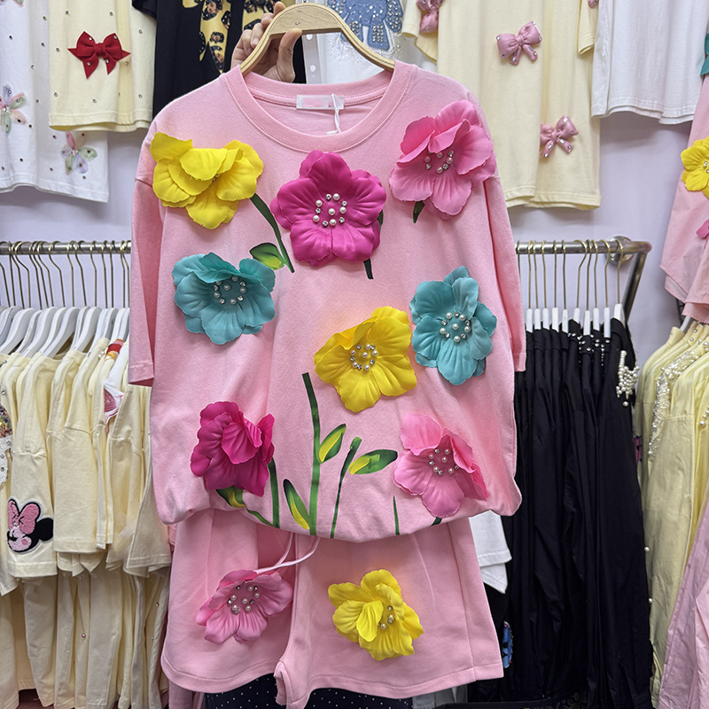 Summer Colorful 3D Flowers T-s – обзор и цена Embroidery Cotton Shirt