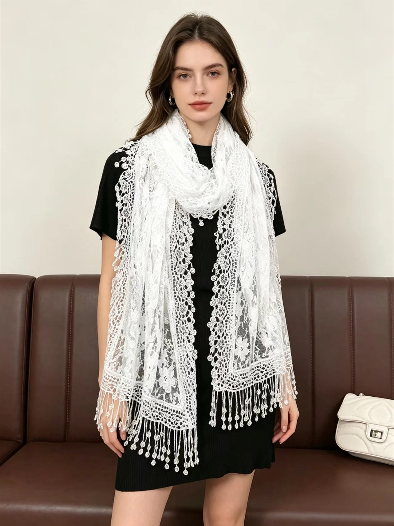 New Embroidery Lace Scarf Shaw – обзор и цена Embroidery Veil