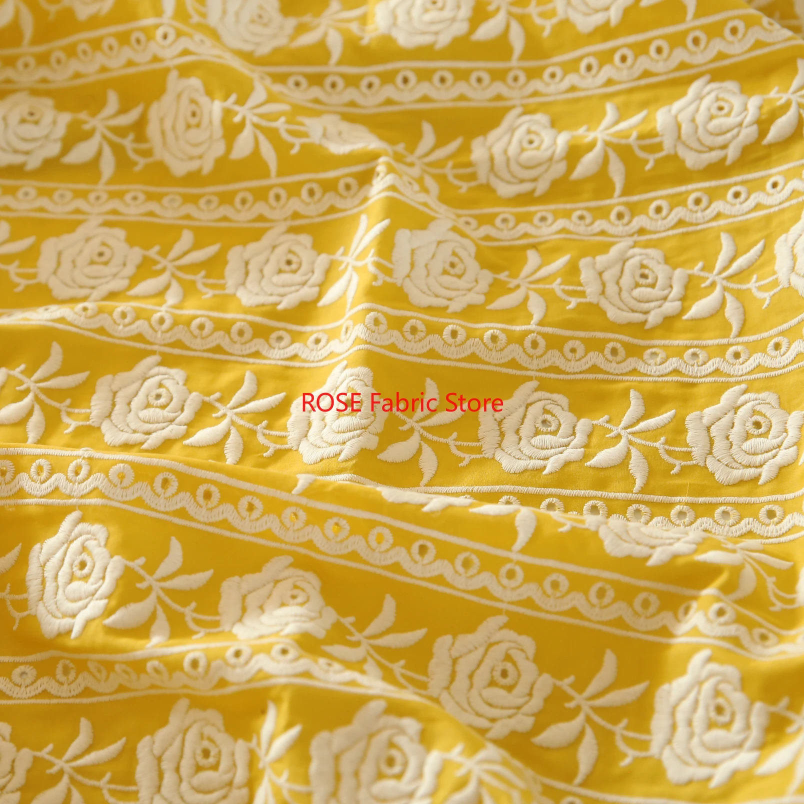 French Cotton Yellow Rose Heav – обзор и цена Embroidery Yellow
