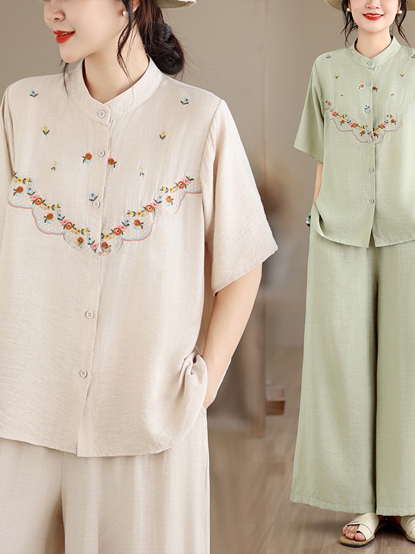 Embroidered Cotton Linen Short – обзор и цена Embroidery Cotton Shirt