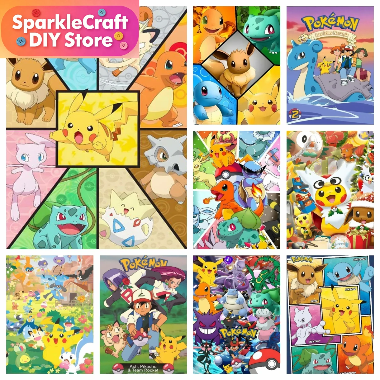 1pc frameless Cartoon Pokemon  – обзор и цена Embroidery H&M