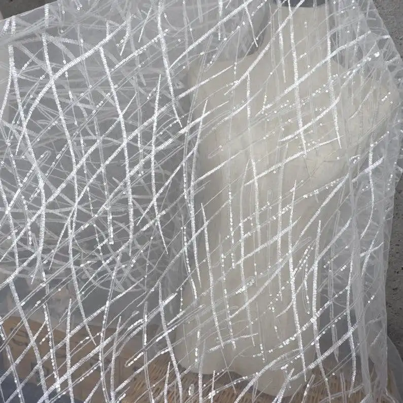 Heavy Sequins Lace fabric Flow – обзор и цена Embroidery Veil
